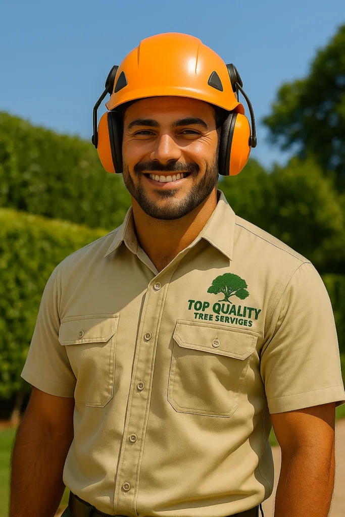 Top Quality Tree Services arborist performing professional hedge trimming in Sydney garden